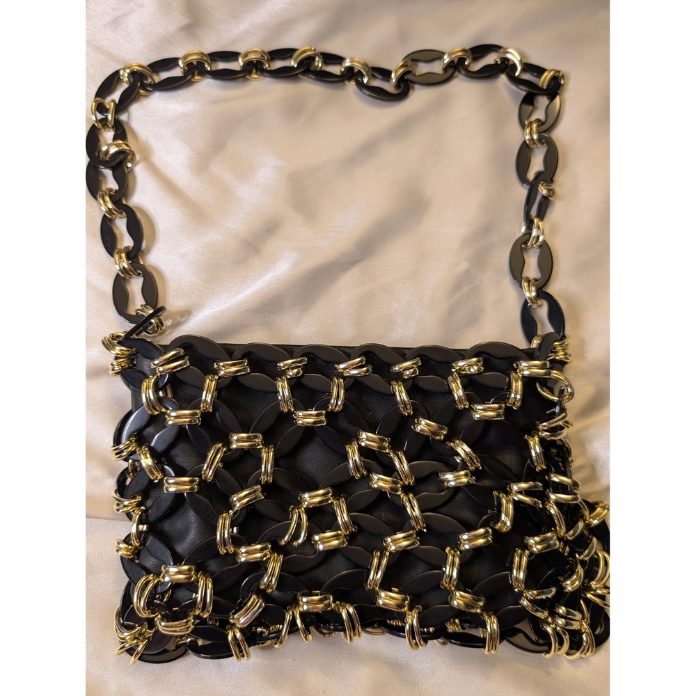 Sabina Shoulder Bag Topshop Black Gold Chain Link Cage Shoulder Bag